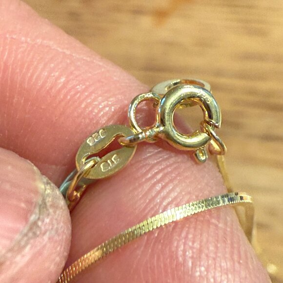 STS Gold over Sterling Silver 925 Long Strand Box type Chain Necklace With Box - Picture 6 of 8